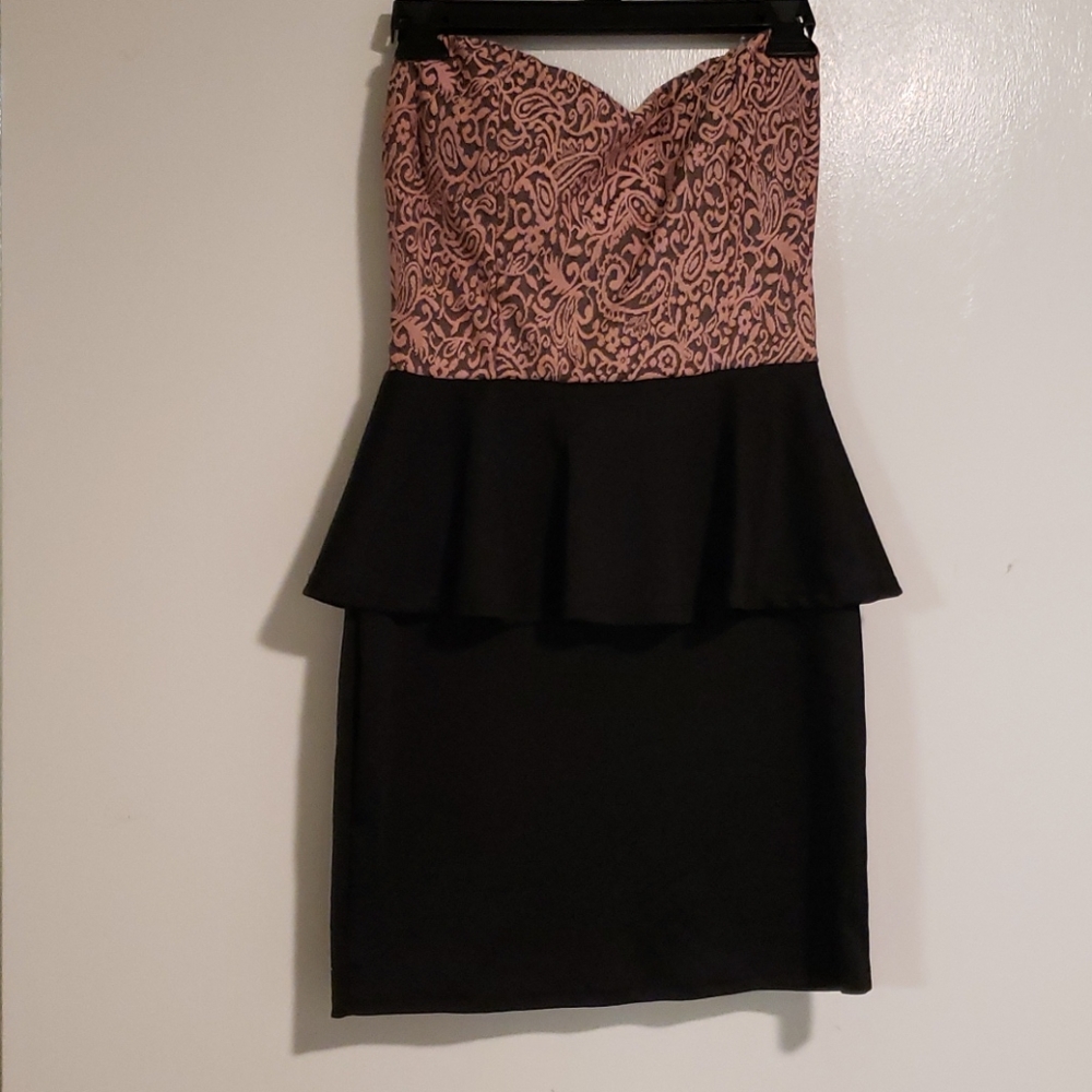 Strapless mini dress